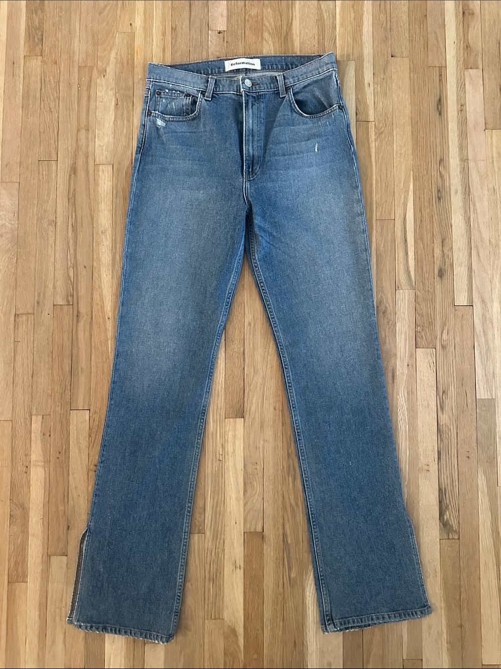 Reformation Medium Blue Straight-Leg Jeans